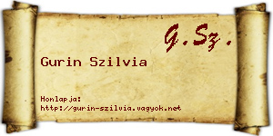 Gurin Szilvia névjegykártya