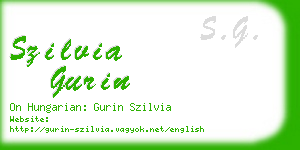 szilvia gurin business card